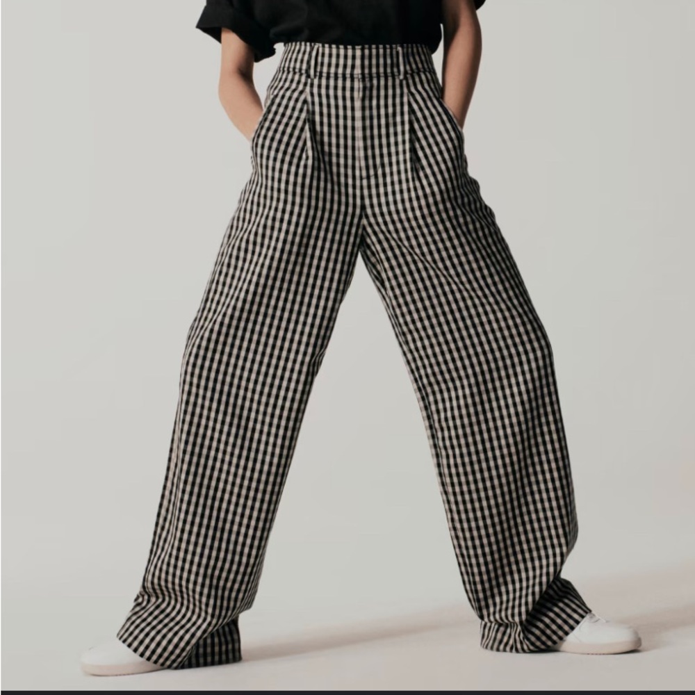 Everlane Way High Gingham Pants